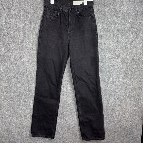 Rag & Bone Alex Straight Jeans Womens Size 26 black Button fly - Picture 1 of 12